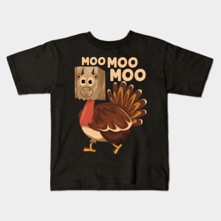 Fake Cow Moo Moo Moo To enable all products, your file Kids T-Shirt